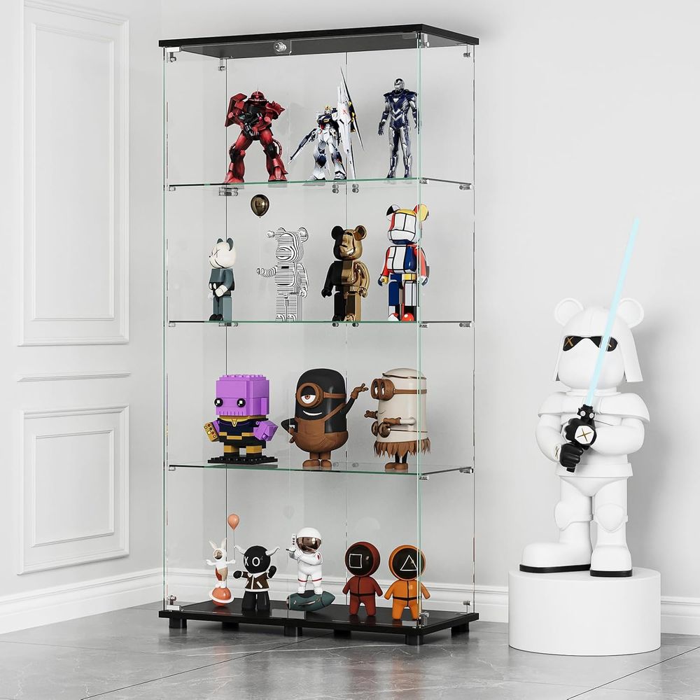Glass Cabinet Display - Стеклянная витрина с четырьмя полками, двойной