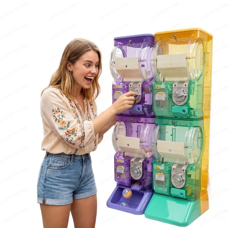 Arcade Vending Machines - Прозрачный белый двухуровневый гашапон-автомат, монетоприемный диспенсер