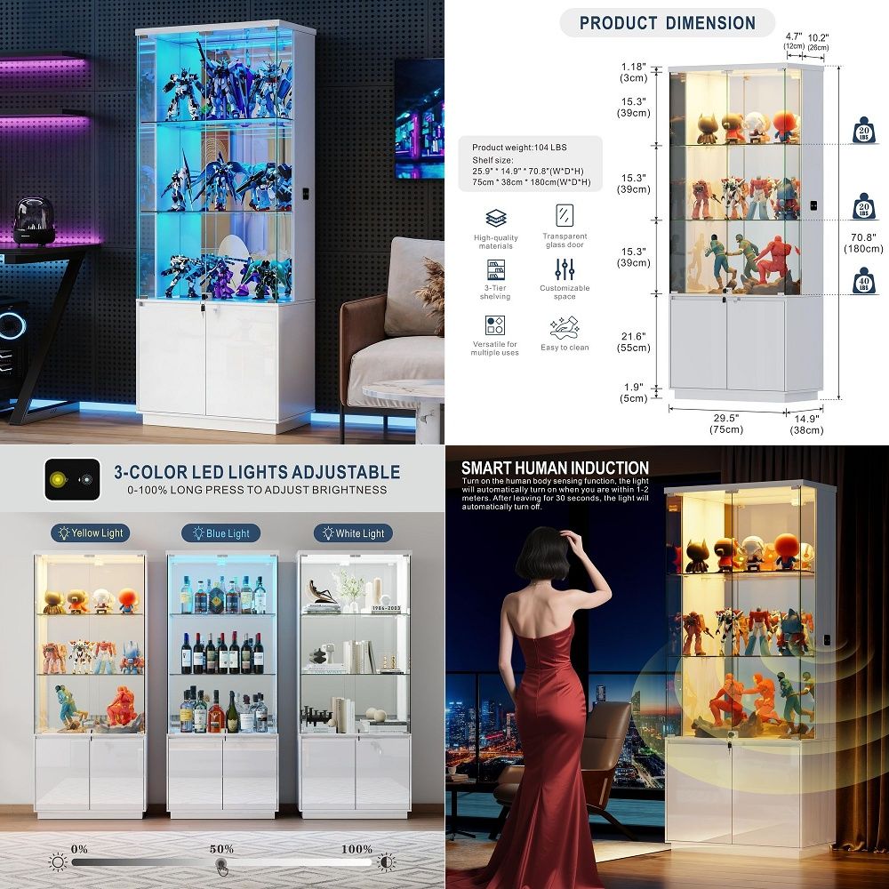 Glass Cabinet Display - Витрина-шкаф 71 с прозрачными стеклянными дверцами,