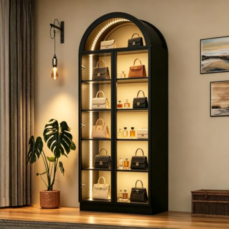 Glass Cabinet Display - Арочная витрина для гостиной или офиса,