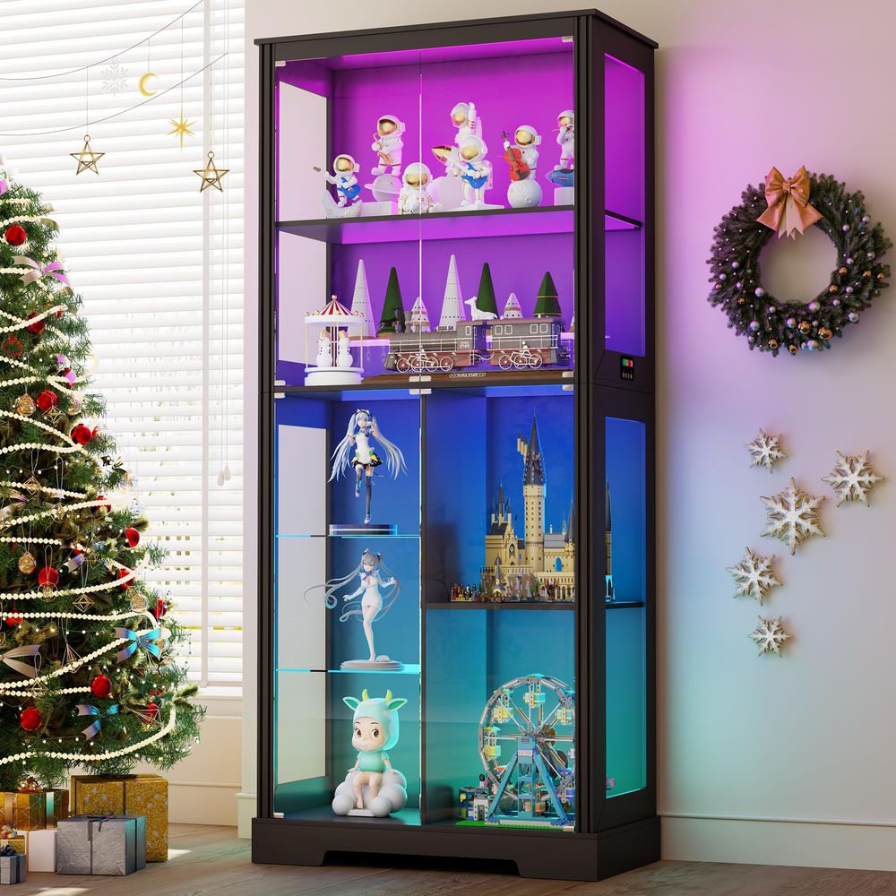 Светящаяся угловая витрина-шка – обзор и цена Glass Cabinet Display