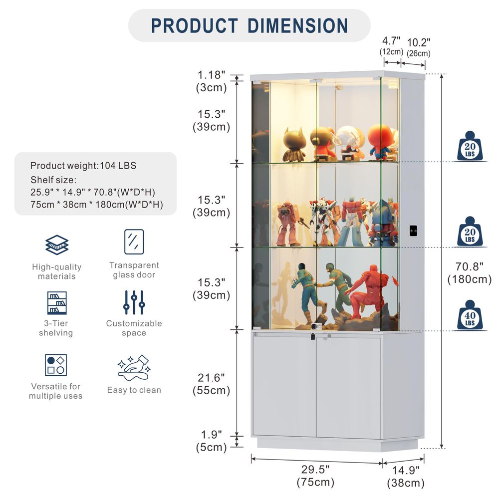 Витрина-шкаф 71 с прозрачными  – обзор и цена Glass Cabinet Display