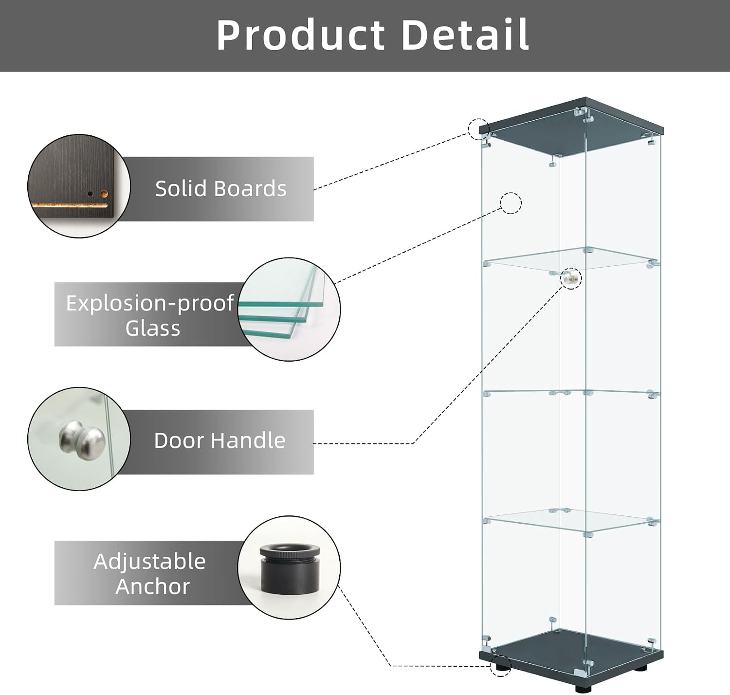 Стеклянная витрина с замком, 4 – обзор и цена Glass Cabinet Display