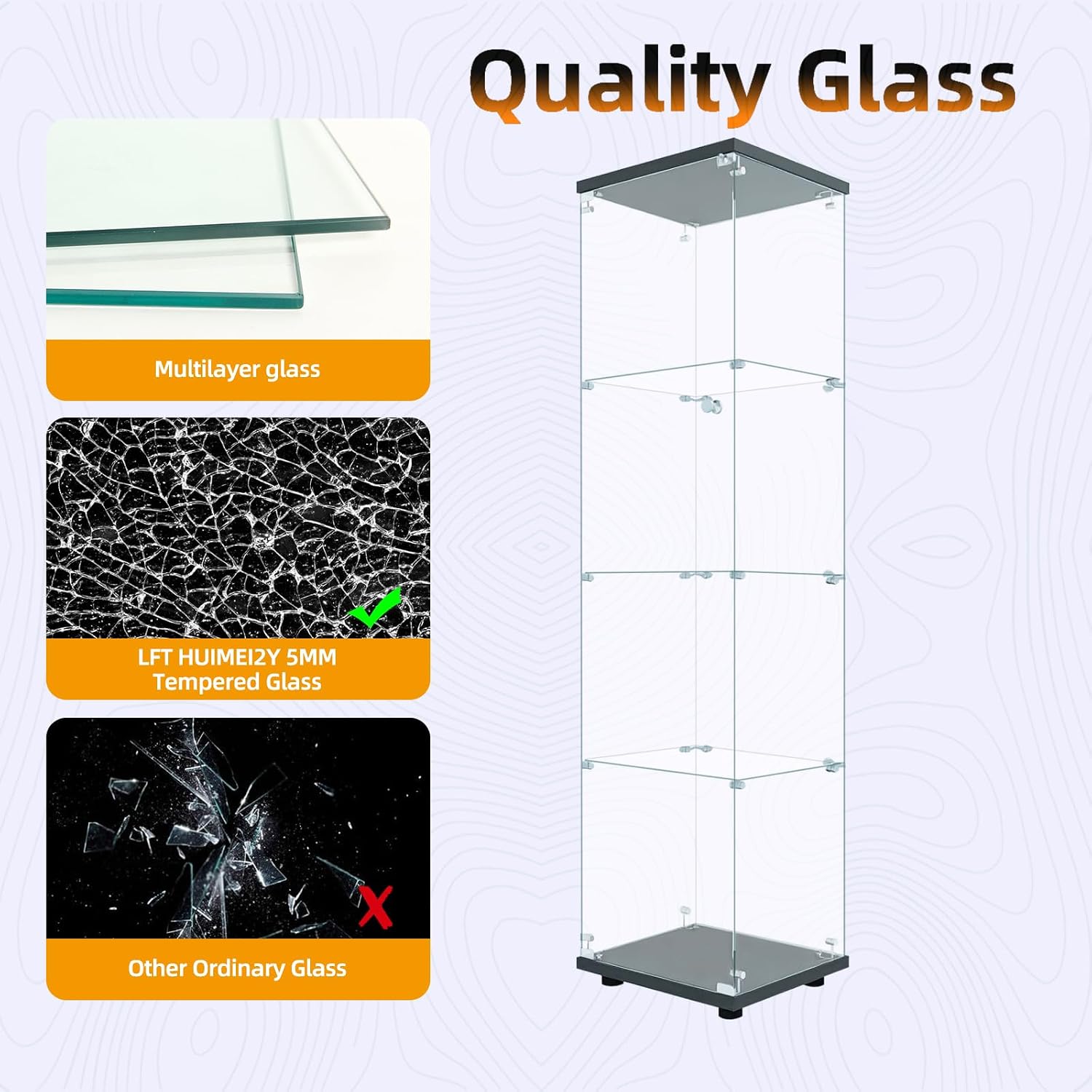 Стеклянная витрина с замком, 4 – обзор и цена Glass Cabinet Display