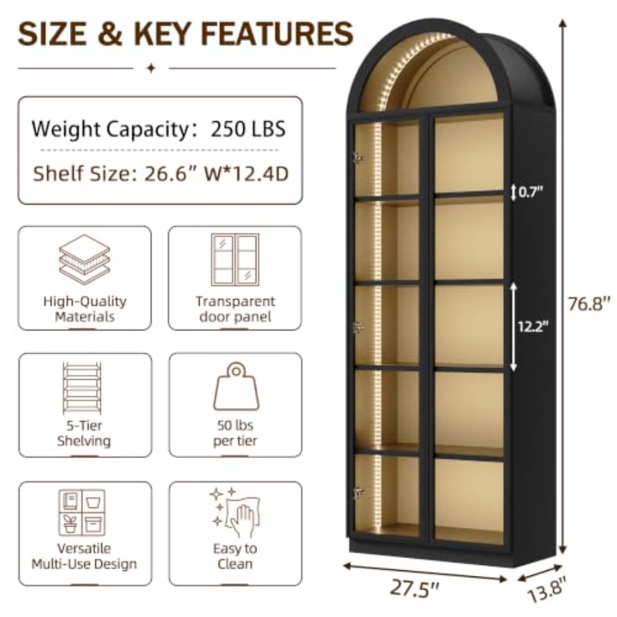 Арочная витрина для гостиной и – обзор и цена Glass Cabinet Display