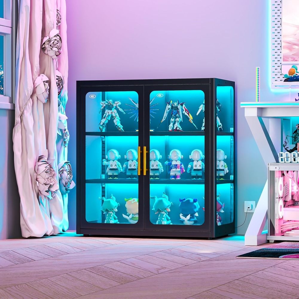 Высокий стеклянный шкаф-витрин – обзор и цена Glass Cabinet Display