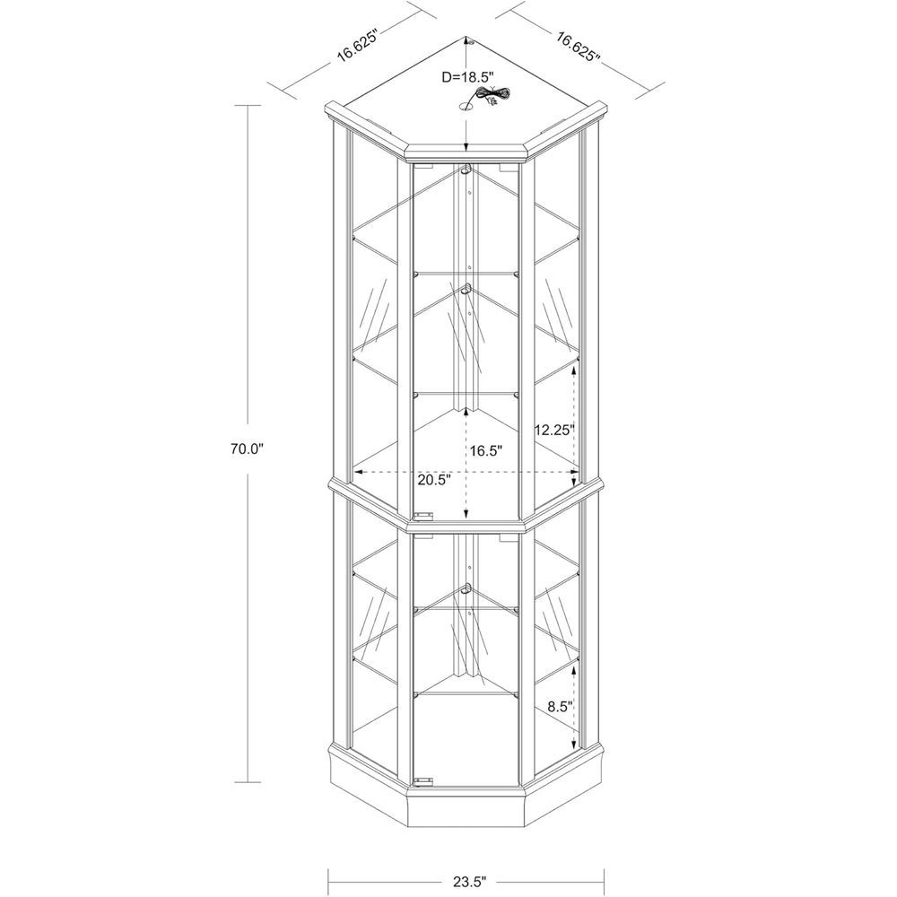 Витрина с подсветкой высотой 7 – обзор и цена Glass Cabinet Display